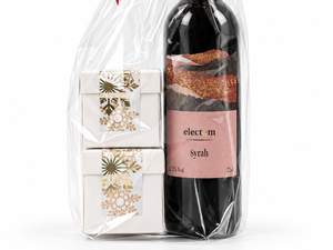 Vin, nødder og lakrids gavepose
