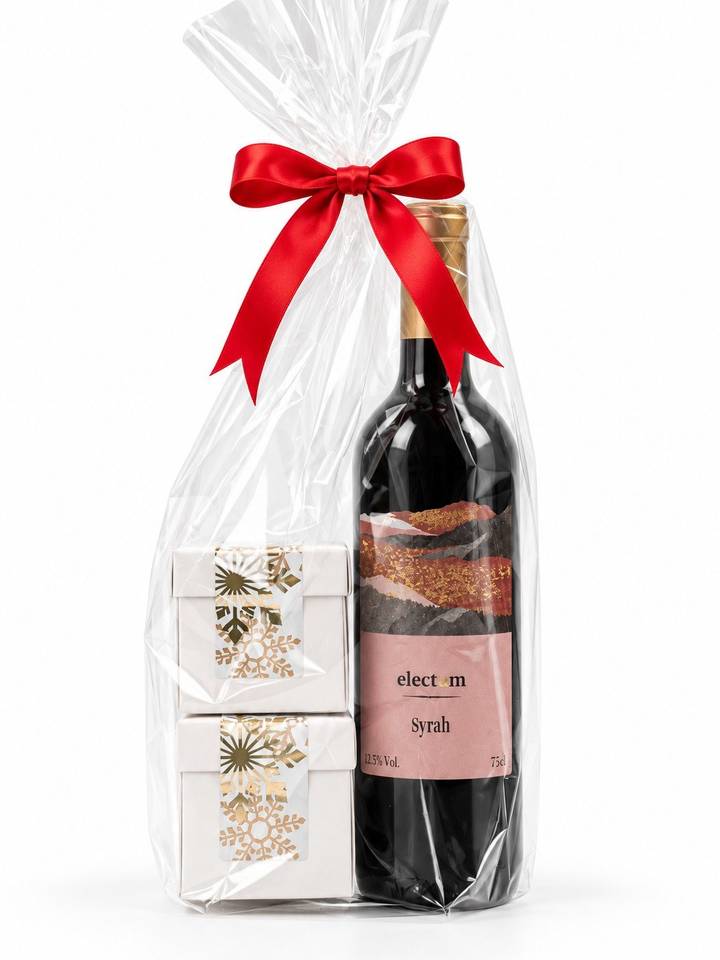 Vin, nødder og lakrids gavepose