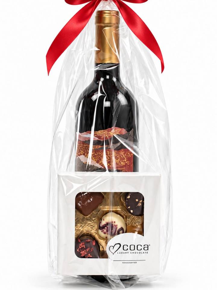 Vin og chokolade gavepose